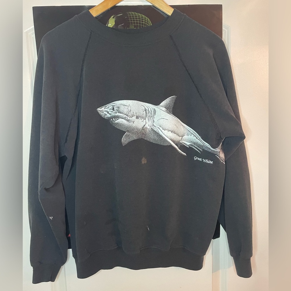 Vintage great white shark crew neck